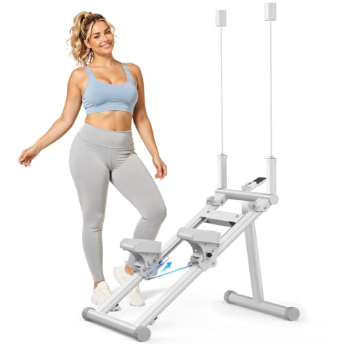 OWLSKY Stair Stepper for Home,Vertical Climber Exercise Machine with Stable Triangular Frame, Smooth & Quiet Motion, Full Body Workout Equipment - style: 2233W Stair Stepper White