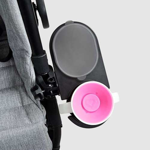 liuliuby Universal Stroller Snack Tray Attachment | Stroller Cup Holder Attachment Universal Snack Tray for Stroller Tray Attachment | Clip On Baby Stroller Accessories for Joggers, Umbrella & Wagons - color: Closed Top