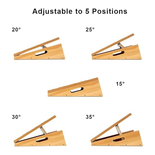 StrongTek Slant Board and Plantar Fasciitis Stretcher Set – Adjustable Wooden Incline Board & High-Density Foam Foot Relief Pad