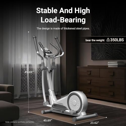 HARISON Elliptical Machine, 350 LB Capacity, 16-Level Resistance - color: White