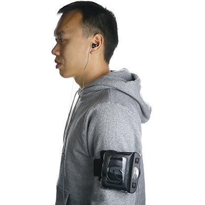 SwimCell Waterproof Key Pouch for Swimming with Headphone Jack & Armband - color: Black, size: MP3 Case with Headphone Jack 3 x 4 inches
