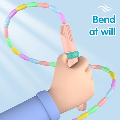 Beaded Jump Rope 1 Pack/2 Pack, ACEONE Segmented Skipping Rope for Kids Adults, Adjustable Tangle-Free Toddler Jumping Rope for Fitness Exercise Training - color: Blue+Pink