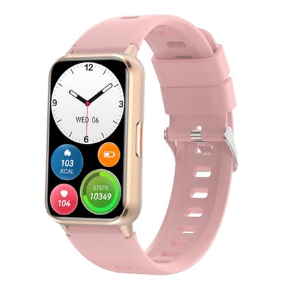 Fitness Tracker (Answer/Make Calls), Smart Watch for Women, with 1.47″ AMOLED Always-On Display, 24/7 Heart Rate, Sleep Tracking, 110+ Sport Modes, Waterproof, Compatible for Android Phone - color: Gold