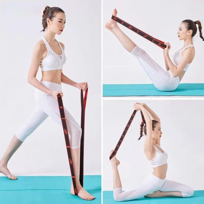 Number Stretch Resistance Band with Clear Markings Stretch Strap Fitness Resistance Band for Stretching and Yoga Elastic Exercise Band with Loops，Elastic Training Bands for Flexibility - size: about 56~115IN