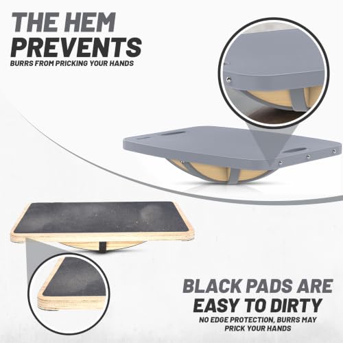 Advanced Wood Balance Board, Table Balance Board, Office Swing Board, for Physical Therapy, Fast Fitness Training and Outdoor Sports Balance Training Device - color: Advanced wood grain gray