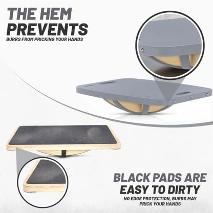 Advanced Wood Balance Board, Table Balance Board, Office Swing Board, for Physical Therapy, Fast Fitness Training and Outdoor Sports Balance Training Device - color: Advanced wood grain gray