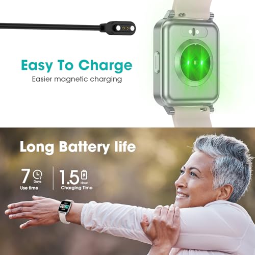 Pedometer Watch Senior Friendly No App No Phone Required, Step Counter - color: White