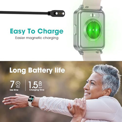 Pedometer Watch Senior Friendly No App No Phone Required, Step Counter - color: White