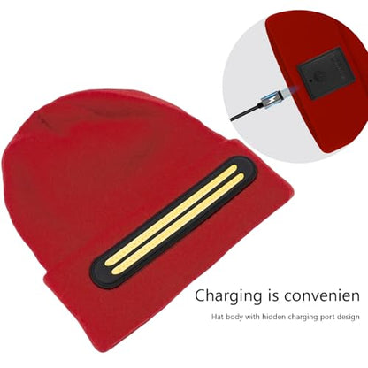 Beanie with Light, 230° Wide Beam Unisex - color: Red