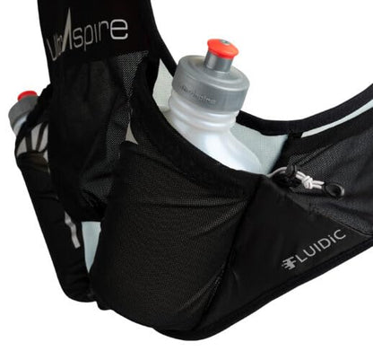 Ultraspire Momentum Running Race Vest - color: 2.0 Black/Red w/ 2 x ULTRAFLASK 550, size: Small (26"-35")
