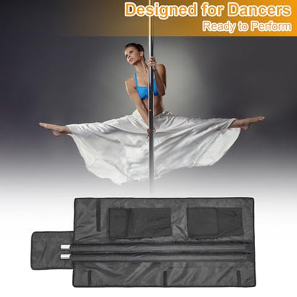 Dansydaisy Pole Dance Carry Bag for Flying & Home Poles, Padded Storage for 2-3 Pole Sections, Waterproof Nylon Transport Bag with Compartments & Shoulder Strap, 46.46 x 23.62 Inches