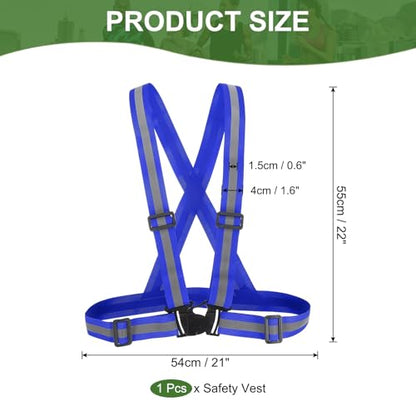 PATIKIL Reflective Safety Vest, Hi-Vis Safety Vests, Adjustable High Visibility Reflective Strips for Outdoor Jogging - color: Dark Blue