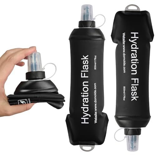 2Pcs 500ml Soft Flask, TPU Collapsible Soft Water Bottle for Hydration Pack, Running Vest, Leak-Proof Folding Water Bottle for Hiking Cycling Climbing Jogging- Black - color: 500ML Black
