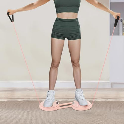 Waist Twister Machine Exercise, Ab Twister Board with Elastic Tension Ropes, LCD Tracks Workout Data, 220.46lbs Load, for Weight Loss, Slimming, Home, Yoga Studio, Gym - color: Pink