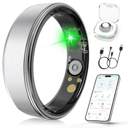 Smart Ring for Women & Men, Health Fitness Tracker Ring - color: Silver, size: 13#