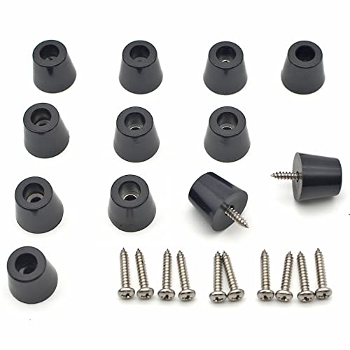 12 Pcs Extra Tall Rubber Feet with Screws for Cutting Board 3/4" W x 5/8" H - size: D19.1 x H15.9 mm