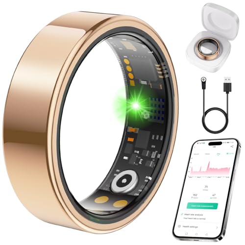 Smart Ring for Women Men, Health Tracker, Fitness Ring (Rose Gold, 8#) - color: Rose Gold, size: 8#