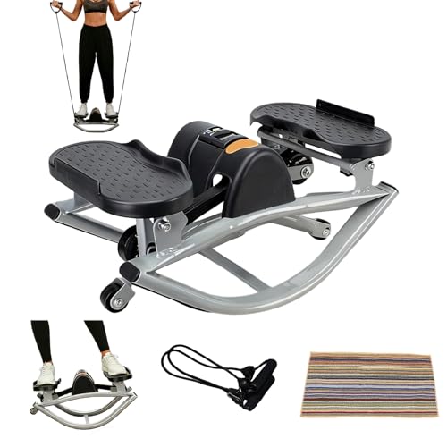 U-Shaped Rock Stepper, Step Rocker Side to Side with Digital Display/Non-Slip Floor Mat, Mini Rock Stepper Machine for Home Workout and Dorm Office