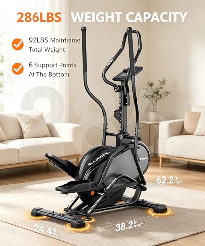 THERUN Elliptical Exercise Machine, Cardio Climber Elliptical Machine for Home, Stair Stepper Elliptical Training Machines w/ 13LBS&18LBS Flywheel, 16 Levels Resistance - color: 13LBS Flywheel Grey