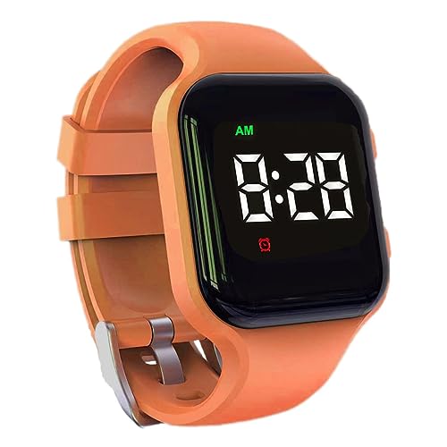 Vibrating Alarm Watch Rechargeable 15 Alarm Reminder Wristband Potty Training Watch with Lock Screen - color: Orange