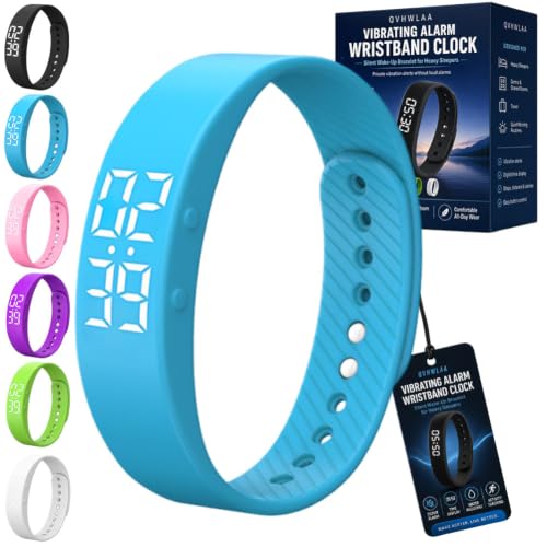 Vibrating Alarm Wristband Clock, Mens Bracelet Smart Digital Watch for Heavy Sleepers, Waterproof Effective Couples Travel Silent Shock Alarm Wake up Wrist Bracelets for Men & Women(E,Side-Button) - color: E, size: Side-Button
