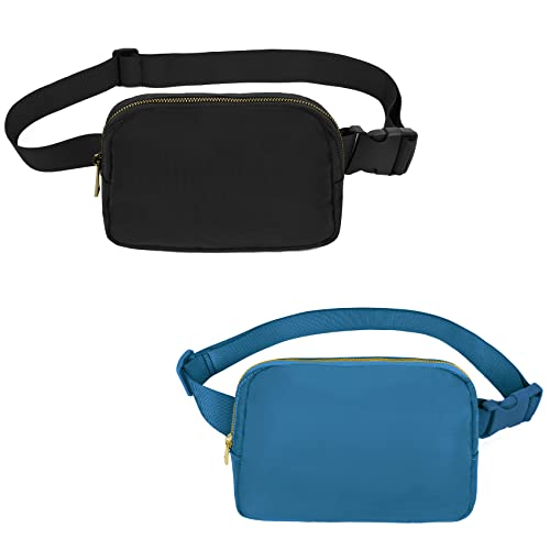 VOROLO Fanny Pack For Women And Men Crossbody Bag Black+Blue - color: Black+Blue