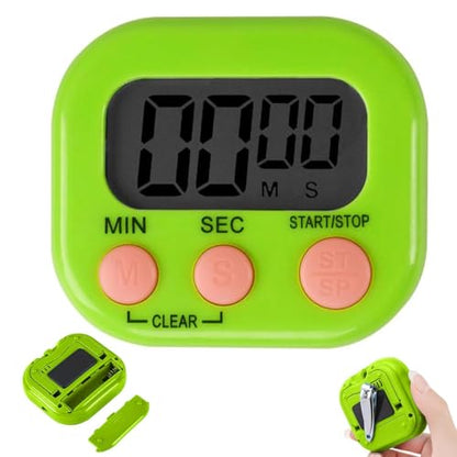 Timer Electronic Countdown Stopwatch Digital Kitchen with Large Screen Loud Alarm Easy Operation Visual Time Management Tool - color: Green