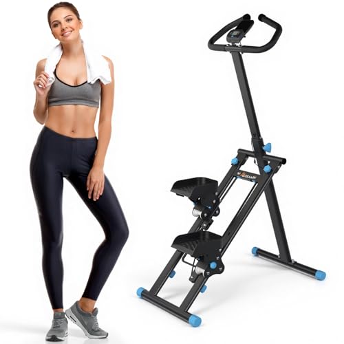 Mdeam Stair Stepper for Home,Folding Stair Climber for Full-Body Workout - color: Black
