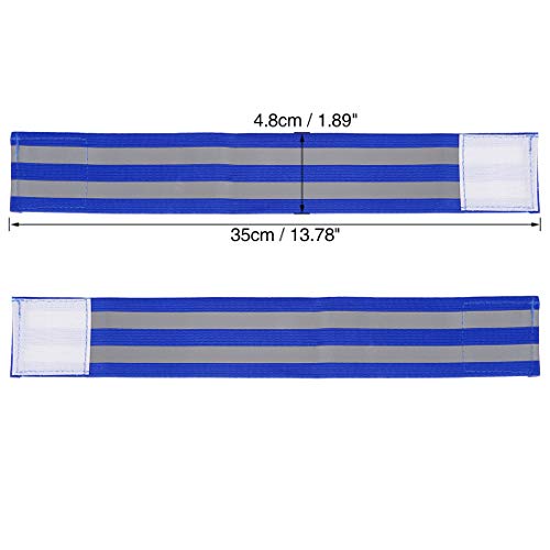 X AUTOHAUX 4pcs Reflective Bands for Arm High Visibility Night Cycling Riding Reflector Tape Straps Bracelet - color: Blue