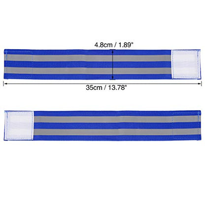X AUTOHAUX 4pcs Reflective Bands for Arm High Visibility Night Cycling Riding Reflector Tape Straps Bracelet - color: Blue