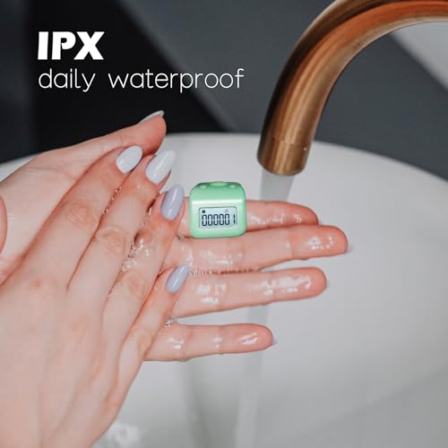 Rechargeable Finger Counter, IPX8 Waterproof Lap Counter, Silent 6 Channels Digital Tasbih Tally Clicker with LED for Prayer Swimming Knitting Gift - color: Coffee
