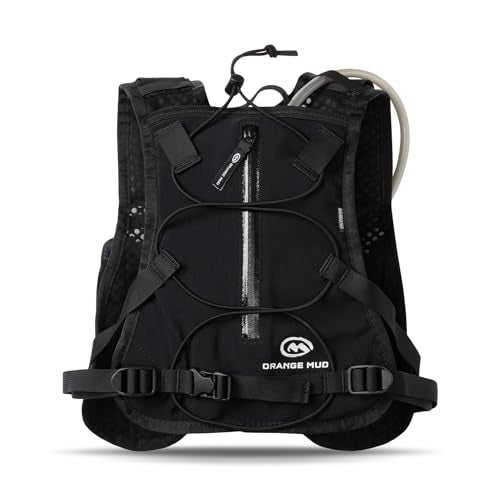 Orange Mud Endurance Pack V3.0 Running Vest – 2L Hydration Backpack for Trail Running, Hiking & Cycling – Lightweight, Breathable Mesh, Gear Pockets, Trekking Pole Loops - color: Black