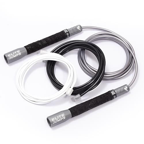 Elite Jumps Freestyle PVC Jump Rope Bundle, - color: Silver