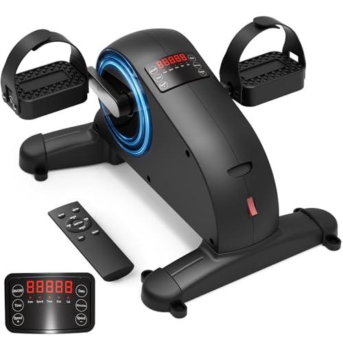 LifeOG Pedal Exerciser Under Desk Bike-Mini Exercise Bike for Seniors & Physical Therapy with 12 Speed Adjustable, Remote Control & LCD Display