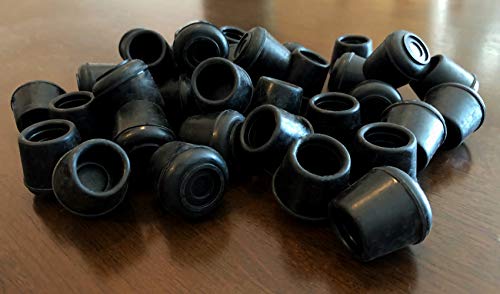 Shepherd Hardware 7/8-Inch Inside Diameter Rubber Leg Tips, 4-Pack, Black