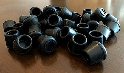 Shepherd Hardware 7/8-Inch Inside Diameter Rubber Leg Tips, 4-Pack, Black