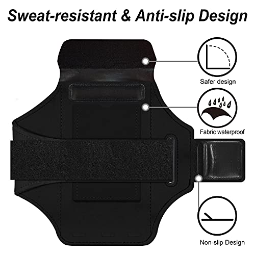 Armband for iPhone 17/17 Pro/16/16 Pro/15/15 Pro/14/14 Pro/13/13 Pro/13 Mini/12/12 Pro/12 Mini/11/11 Pro/XR/XS/X/SE,Water Resistant Armband with Zipper Slot for Airpods and Car Key (Pink) - color: Pink