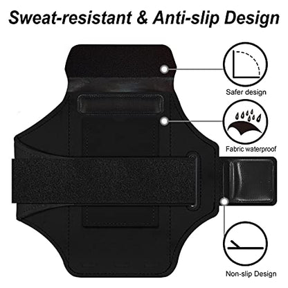 Armband for Samsung Galaxy S25/S24/S23/S22/S21/S20/S10/S9/S8,Galaxy A01/A8/A10e/A20e/A41/M01/Xcover 5,Water Resistant Sport Armband with Zipper Slot for Galaxy Buds (Black) - color: Black