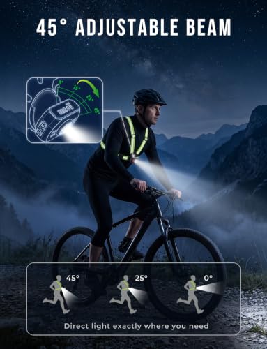 Running Lights for Runners with Digital Display and 360° Reflective Vest
