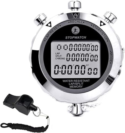 Digital Stopwatch Timer Stop Watch Stopwatch for Sports Competition - color: 100 Lap Metal