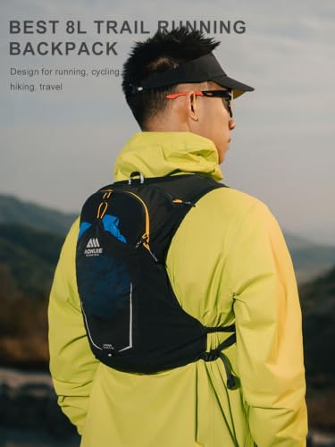 AONIJIE 8L Running Hydration Vest for Men & Women - style: Black Running Vest with 2L Bladder