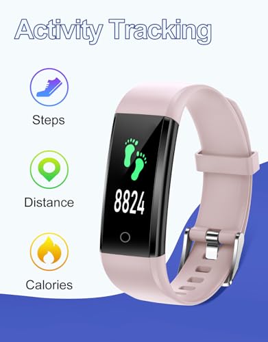 GRV Pedometer Watch No Bluetooth Steps Counter Simple Fitness Tracker - color: Pink