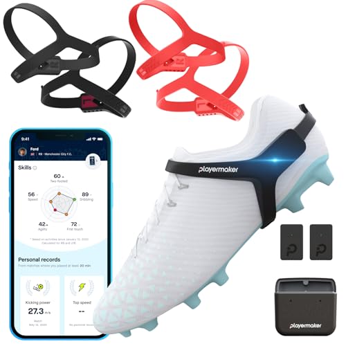 Playermaker CITYPLAY Soccer Tracker Kit Medium + Red Large Straps, Smart Soccer Tracker for Cleats, Track 25+ Technical & Physical Metrics, Advanced Than GPS