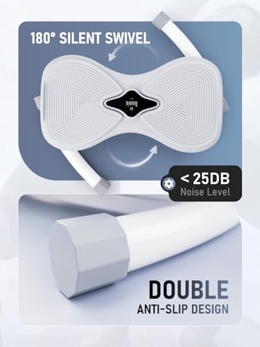 Waist Twister Machine with Rechargeable Battery, LED Counter, Ab Twister Board for Belly Fat Loss and Core Workout, 300 lbs Capacity, Silent Spin, Anti Slip, Home Gym Equipment for Women/Men