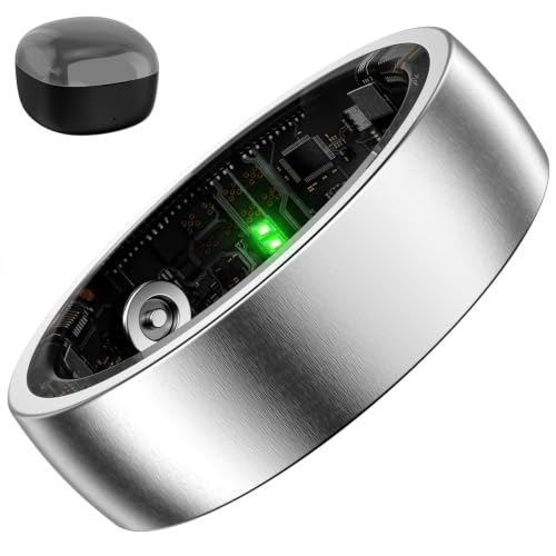 Smart Ring Women Men, Fitness Tracker, No Subscription, Sleep, Silver 7 - color: Silver, size: 7
