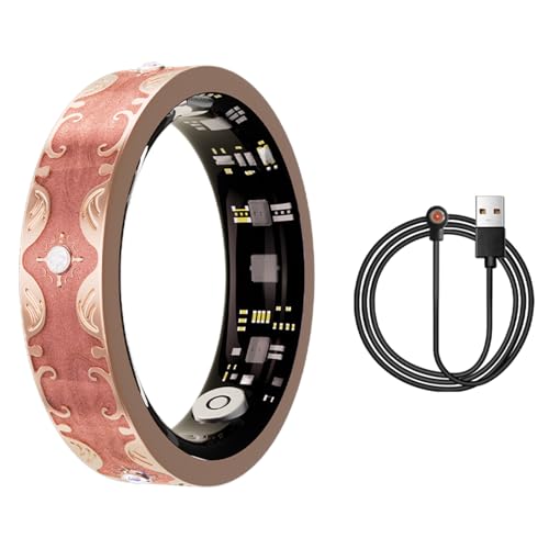 Smart Ring for Women Health Ring Fitness Tracker with Sleep Monitor Heart Rate Monitor Distance Pedometer Calorie for Android iOS - color: orange, size: 8