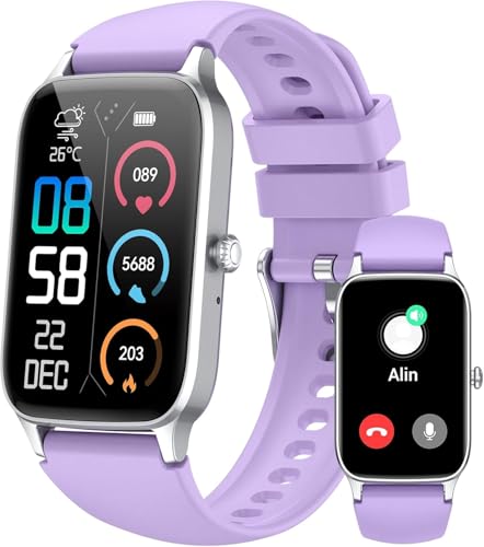Smart Watch for Men Women, 1.57" Smartwatch (Answer/Make Call) , Fitness Tracker with 110+ Sport Modes, Heart Rate/Sleep Monitor, IP68 Waterproof, Bluetooth Calls, Smartwatches for Android iOS Purple - color: light purple