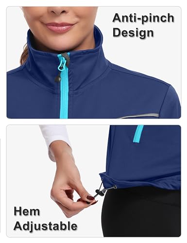 Little Donkey Andy Women's Short Sleeve Golf Jacket Lightweight Water Resistant Quick Dry Running Vest with Zipper Pockets - color: Blue, size: X-Large