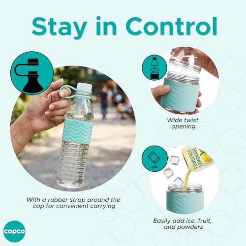 Copco Hydra 20 oz Tritan Water Bottle with Leak-Proof Lid & Textured Grip - BPA-Free, Dishwasher Safe, Easy Twist-Open for Ice & Fruit - Fits Cup Holders, Lightweight, Durable(Robins Egg Blue) - color: Robins Egg