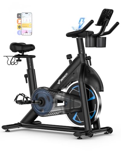 MERACH Exercise Bike, Magnetic Resistance, 330lbs Capacity - color: Dark Blue